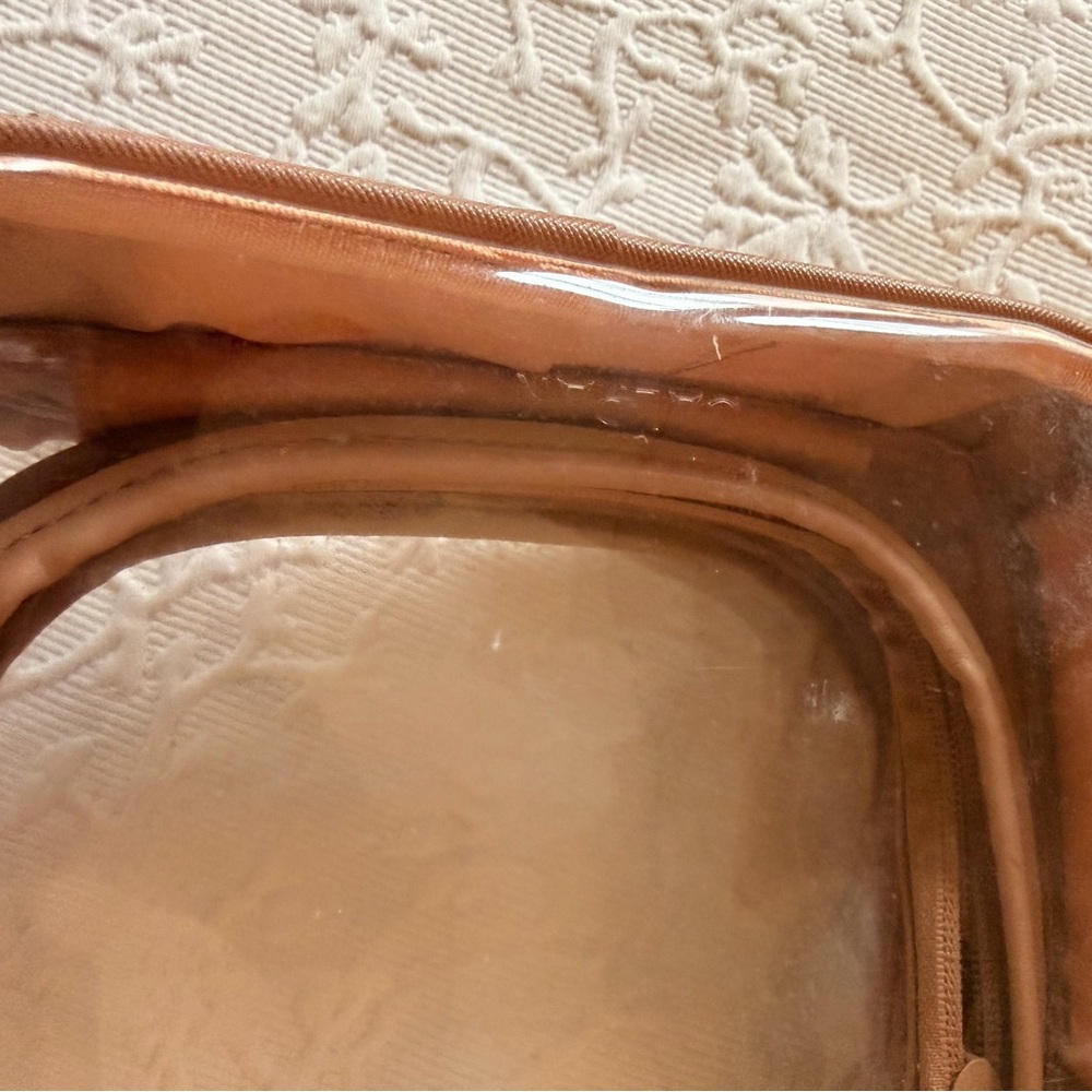 Calpak Small Clear Cosmetics Case in Caramel - Picture 12 of 16